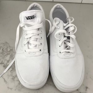 Vans white sneakers - size 9